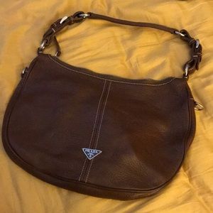 Brown leather Prada hobo bag - 100% Authentic